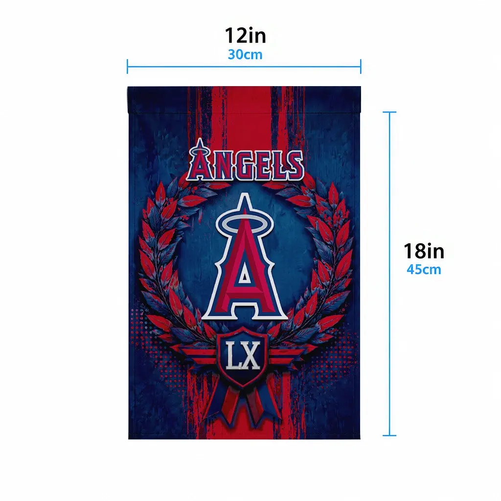 Los Angeles Angels Garden Flag Customized Laurel Wreath Blue High Quality Los Angeles Angels Garden Flag Customized Laurel Wreath Blue High Quality