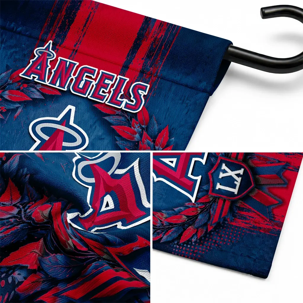 Los Angeles Angels Garden Flag Customized Laurel Wreath Blue Latest Model Los Angeles Angels Garden Flag Customized Laurel Wreath Blue Latest Model