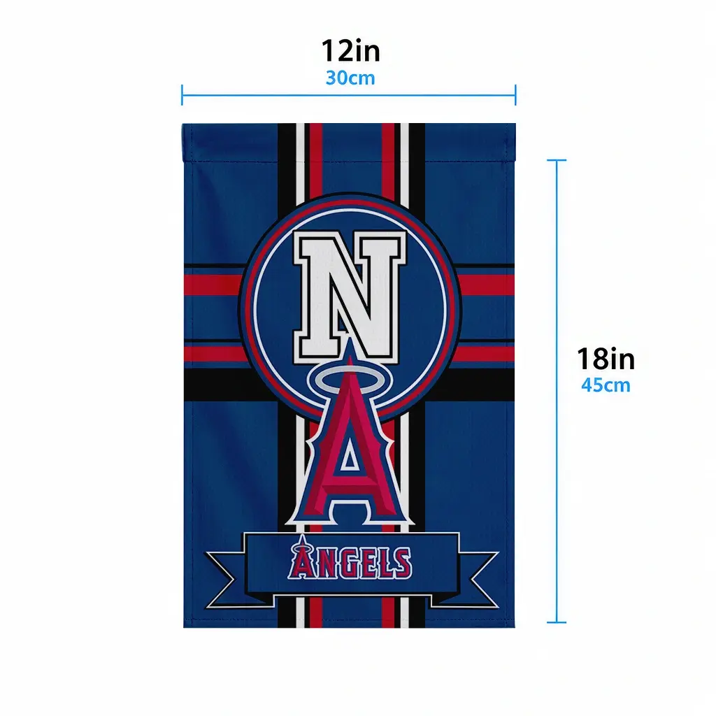 Los Angeles Angels Garden Flag Personalized Circle Medallion Blue High Quality Los Angeles Angels Garden Flag Personalized Circle Medallion Blue High Quality