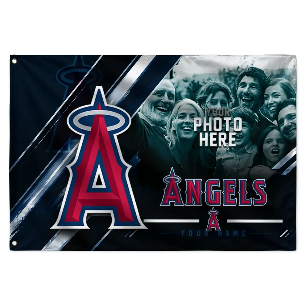 Los Angeles Angels House Flag Custom Diagonal Stripes Blue Best Selling Los Angeles Angels House Flag Custom Diagonal Stripes Blue Best Selling