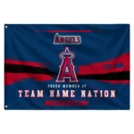 Los Angeles Angels House Flag Personalized Brushed Streaks Blue Best Selling