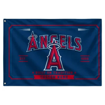 Los Angeles Angels House Flag Personalized Ornate Border Blue Best Selling