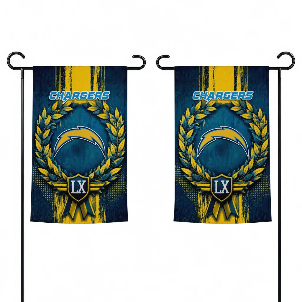 Los Angeles Chargers Garden Flag Custom Laurel Wreath Blue Fashion Forward Los Angeles Chargers Garden Flag Custom Laurel Wreath Blue Fashion Forward