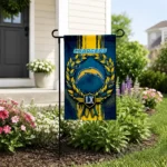 Los Angeles Chargers Garden Flag Custom Laurel Wreath Blue Best Selling