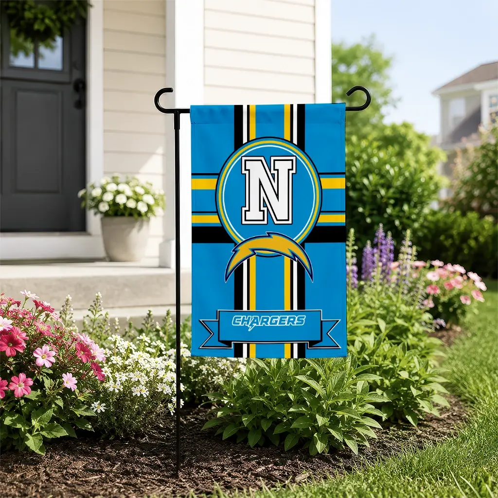Los Angeles Chargers Garden Flag Customized Circle Medallion Blue New Arrival Los Angeles Chargers Garden Flag Customized Circle Medallion Blue New Arrival