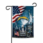Los Angeles Chargers Garden Flag - Customized Icon Collage Blue