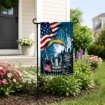 los-angeles-chargers-garden-flag-customized-icon-collage-blue-best-selling.webp