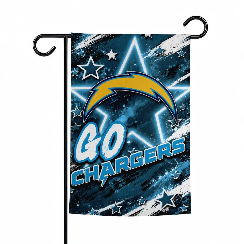 Los Angeles Chargers Garden Flag Personalized Glowing Star Blue Best Selling Los Angeles Chargers Garden Flag Personalized Glowing Star Blue Best Selling