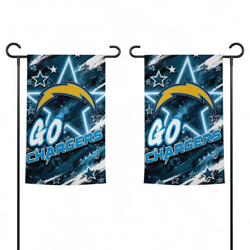 Los Angeles Chargers Garden Flag Personalized Glowing Star Blue Fashion Forward Los Angeles Chargers Garden Flag Personalized Glowing Star Blue Fashion Forward