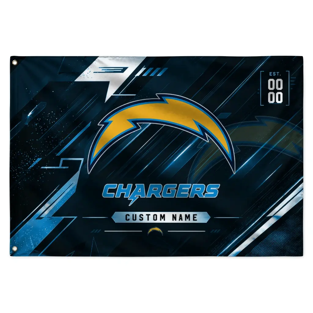 Los Angeles Chargers House Flag Custom Speed Slashes Blue Best Selling Los Angeles Chargers House Flag Custom Speed Slashes Blue Best Selling