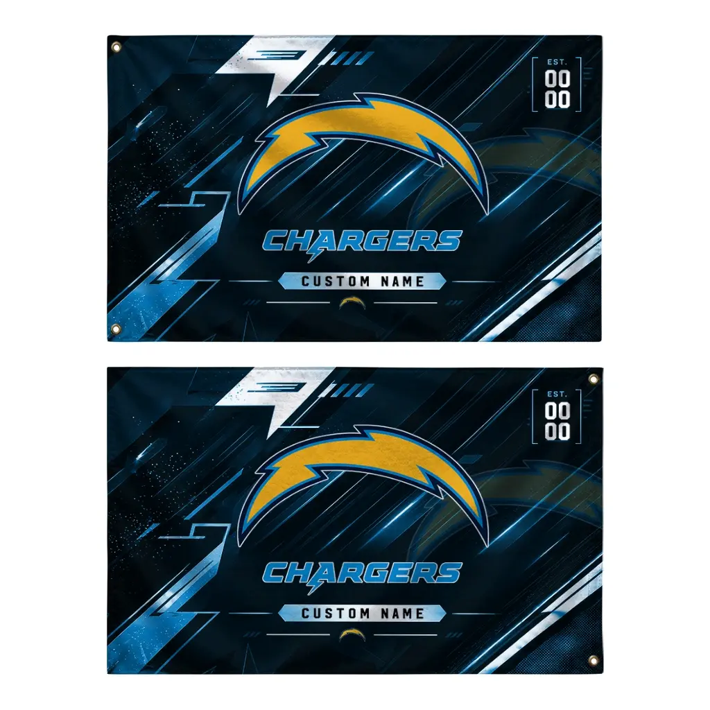 Los Angeles Chargers House Flag Custom Speed Slashes Blue Fashion Forward Los Angeles Chargers House Flag Custom Speed Slashes Blue Fashion Forward