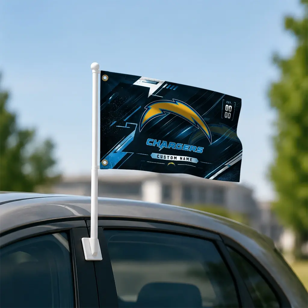 Los Angeles Chargers House Flag Custom Speed Slashes Blue Latest Model Los Angeles Chargers House Flag Custom Speed Slashes Blue Latest Model
