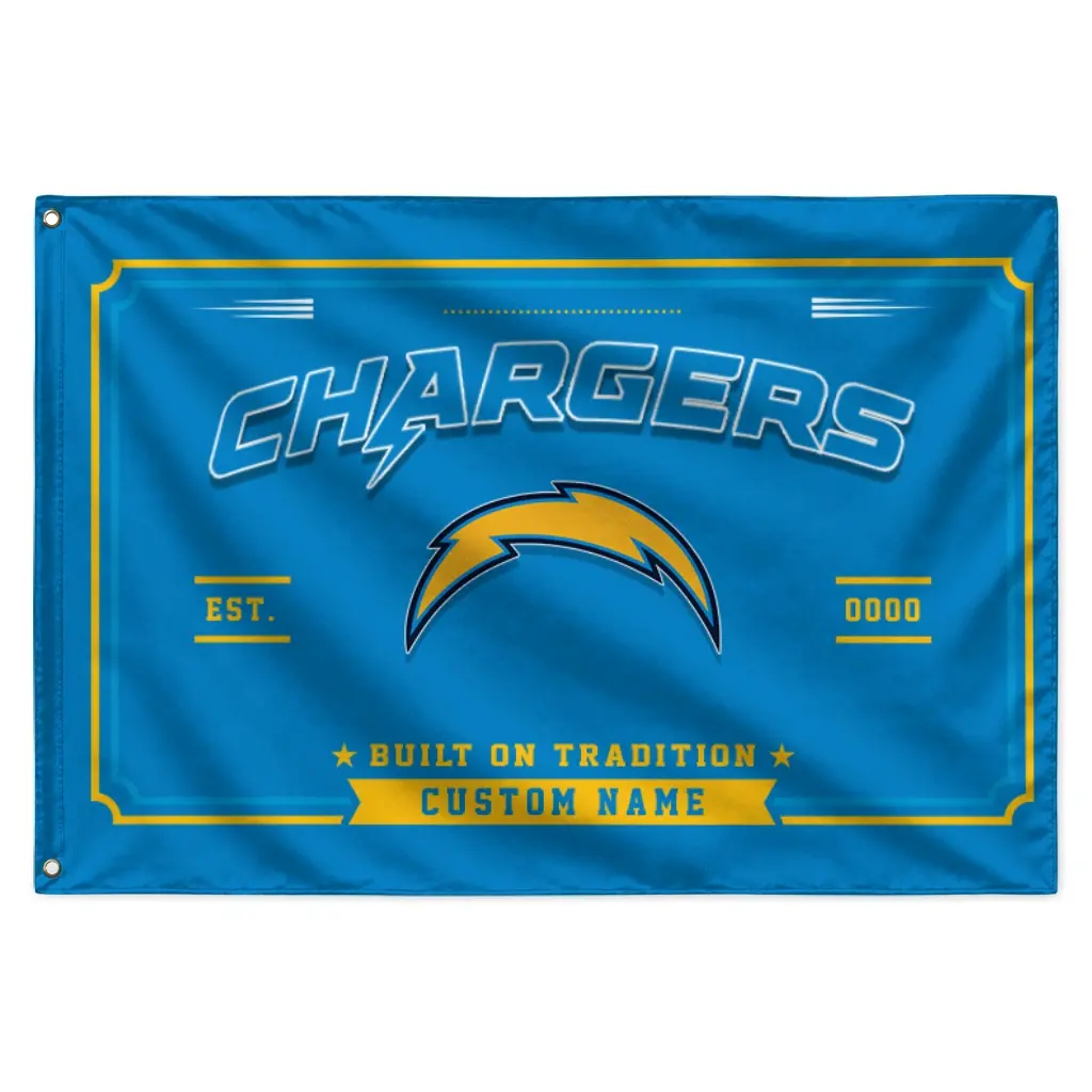 Los Angeles Chargers House Flag Customized Ornate Border Blue Best Selling Los Angeles Chargers House Flag Customized Ornate Border Blue Best Selling