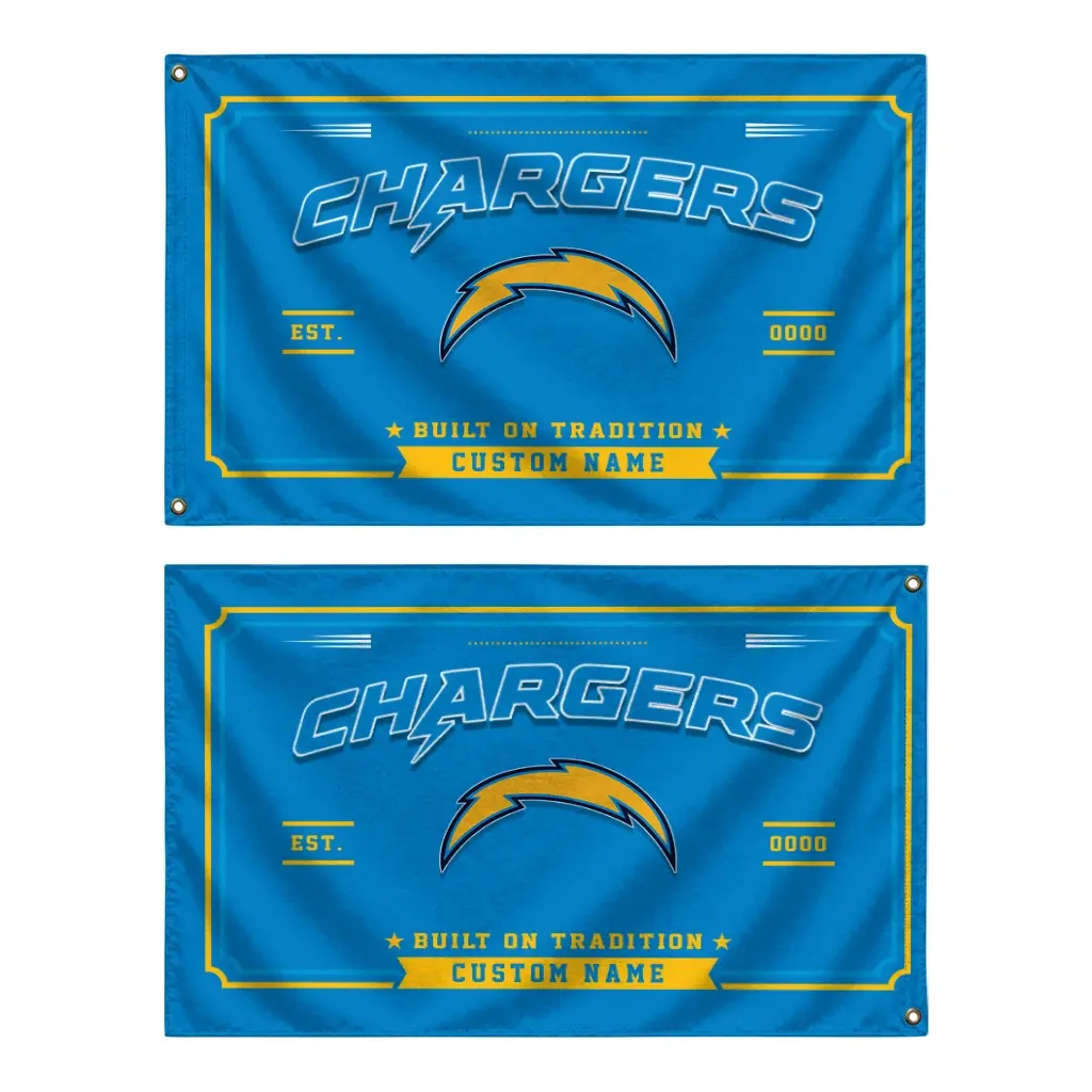 Los Angeles Chargers House Flag Customized Ornate Border Blue Fashion Forward Los Angeles Chargers House Flag Customized Ornate Border Blue Fashion Forward