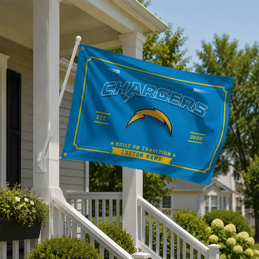 Los Angeles Chargers House Flag Customized Ornate Border Blue New Arrival Los Angeles Chargers House Flag Customized Ornate Border Blue New Arrival