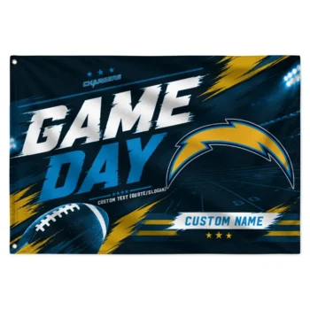 Los Angeles Chargers House Flag Personalized Action Streaks Blue Best Selling