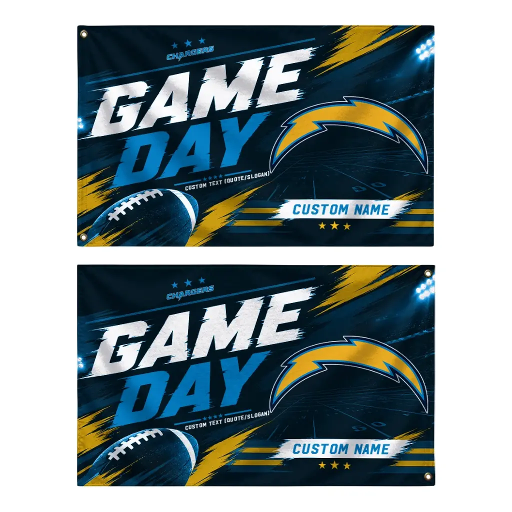 Los Angeles Chargers House Flag Personalized Action Streaks Blue Fashion Forward Los Angeles Chargers House Flag Personalized Action Streaks Blue Fashion Forward