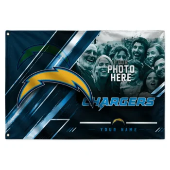 Los Angeles Chargers House Flag Personalized Diagonal Stripes Blue Best Selling