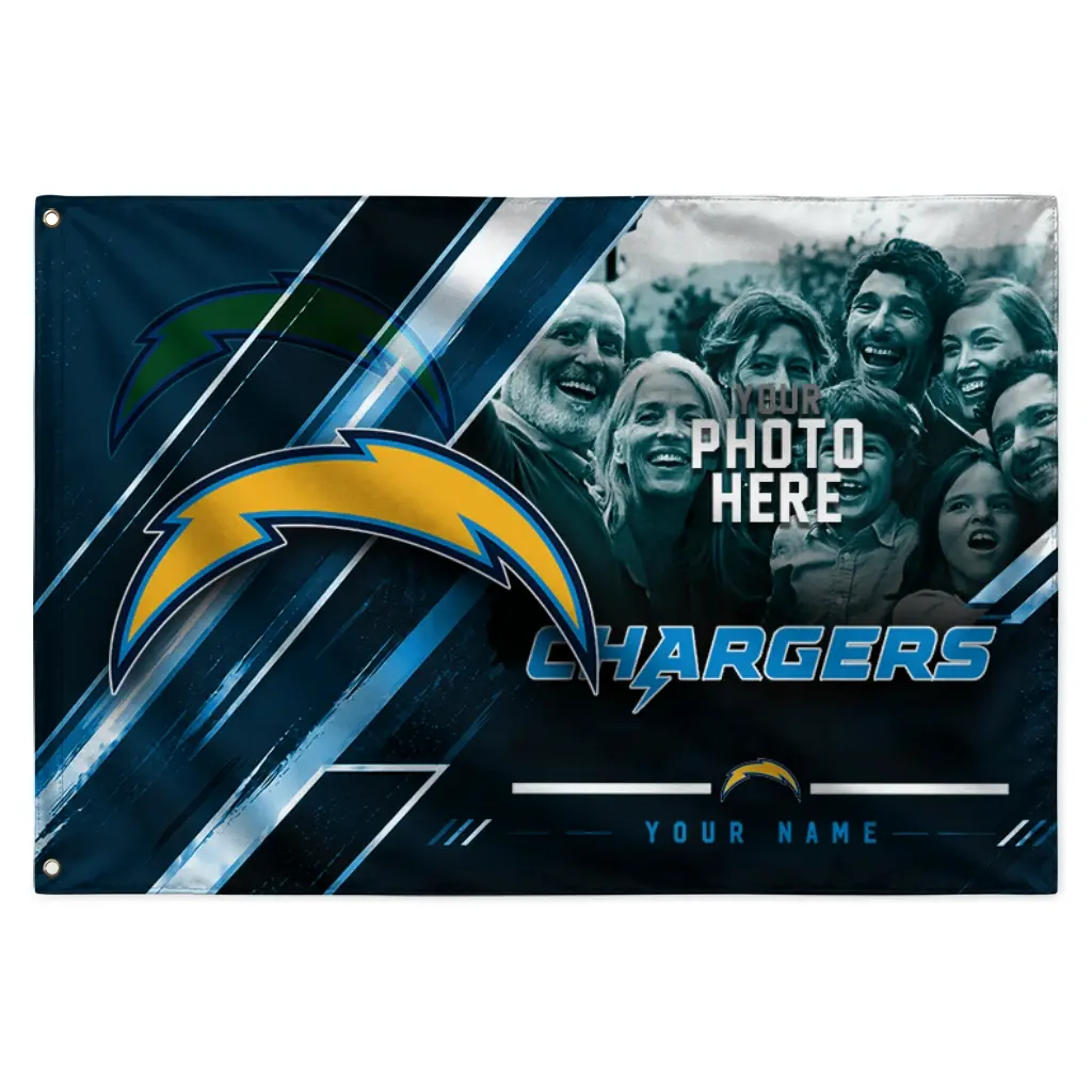 Los Angeles Chargers House Flag Personalized Diagonal Stripes Blue Best Selling Los Angeles Chargers House Flag Personalized Diagonal Stripes Blue Best Selling