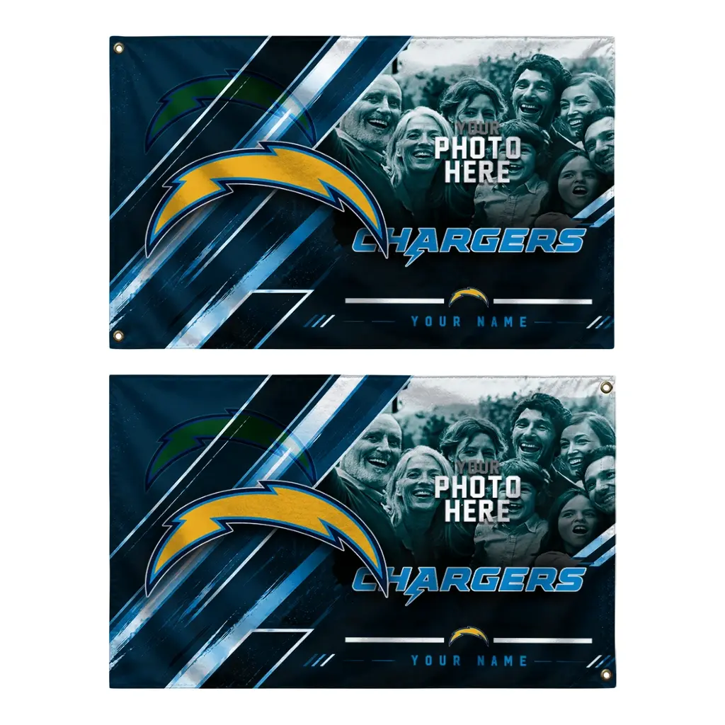 Los Angeles Chargers House Flag Personalized Diagonal Stripes Blue Fashion Forward Los Angeles Chargers House Flag Personalized Diagonal Stripes Blue Fashion Forward