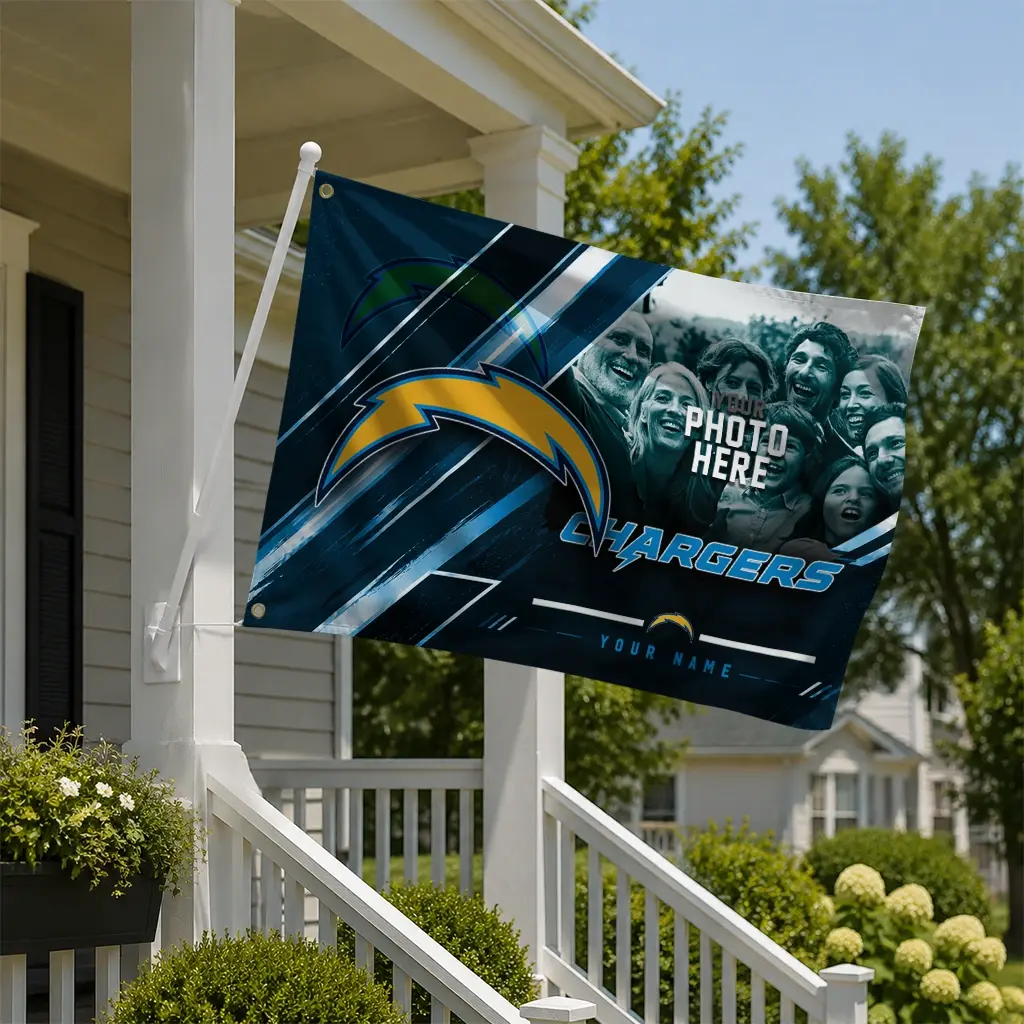 Los Angeles Chargers House Flag Personalized Diagonal Stripes Blue New Arrival Los Angeles Chargers House Flag Personalized Diagonal Stripes Blue New Arrival