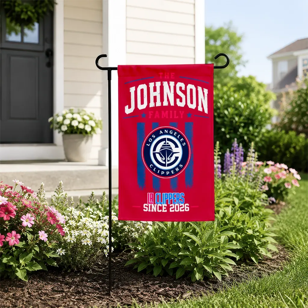 Los Angeles Clippers Garden Flag Custom Distressed Stripes Red New Arrival Los Angeles Clippers Garden Flag Custom Distressed Stripes Red New Arrival