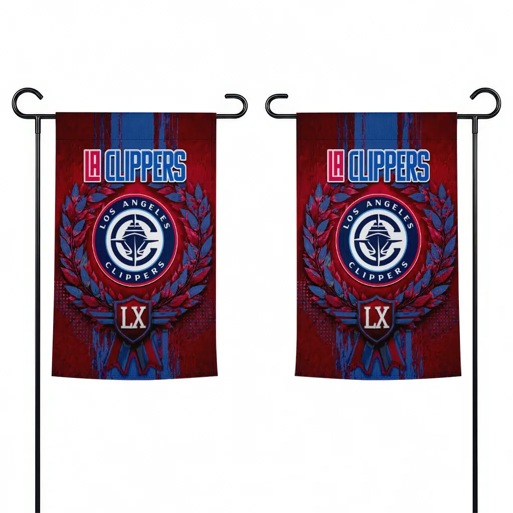 Los Angeles Clippers Garden Flag Custom Laurel Wreath Red Fashion Forward Los Angeles Clippers Garden Flag Custom Laurel Wreath Red Fashion Forward