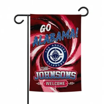 Los Angeles Clippers Garden Flag Personalized Swirl Vortex Red Best Selling