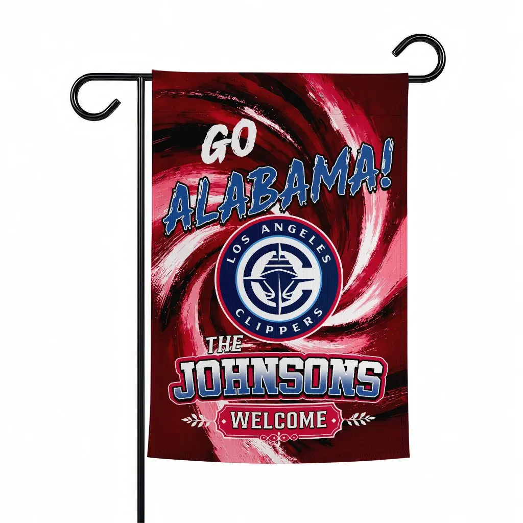 Los Angeles Clippers Garden Flag Personalized Swirl Vortex Red Best Selling Los Angeles Clippers Garden Flag Personalized Swirl Vortex Red Best Selling
