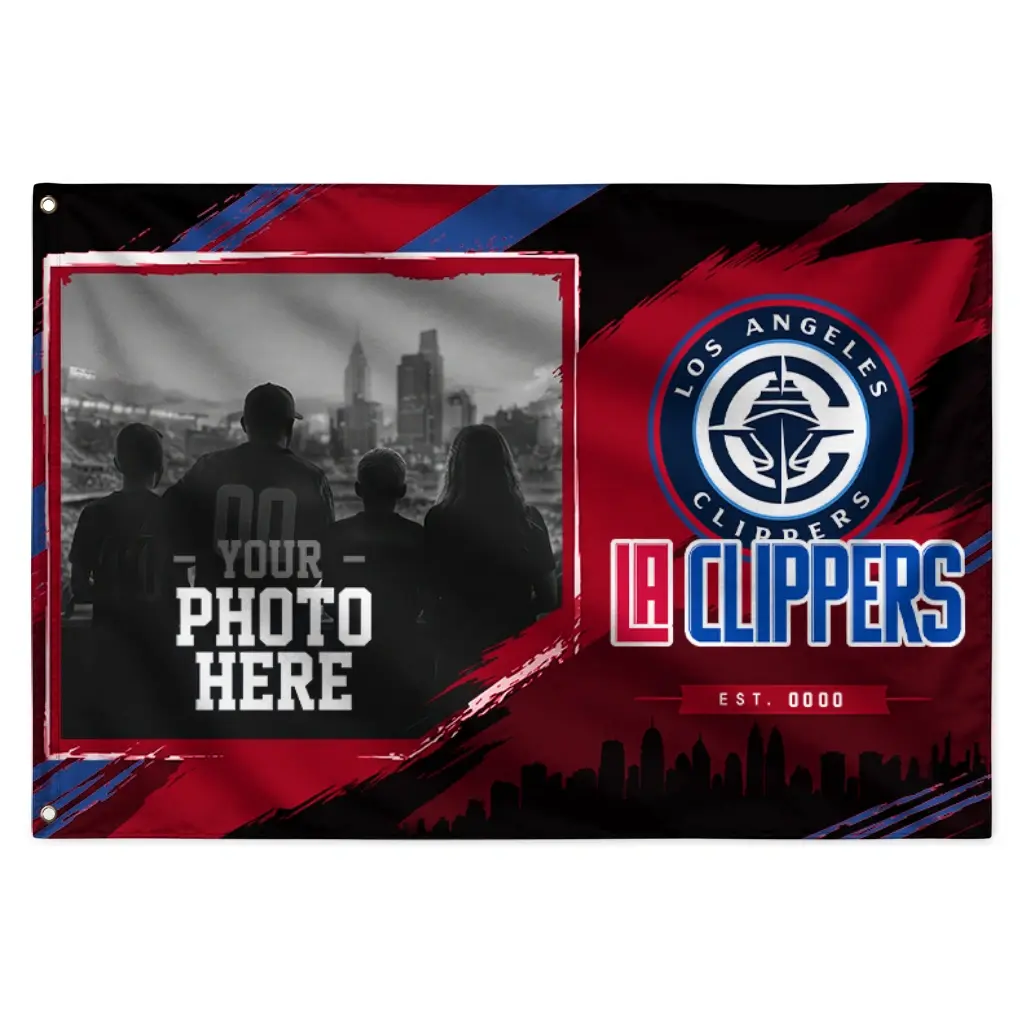 Los Angeles Clippers House Flag Custom Framed Photo Red Black Best Selling Los Angeles Clippers House Flag Custom Framed Photo Red Black Best Selling