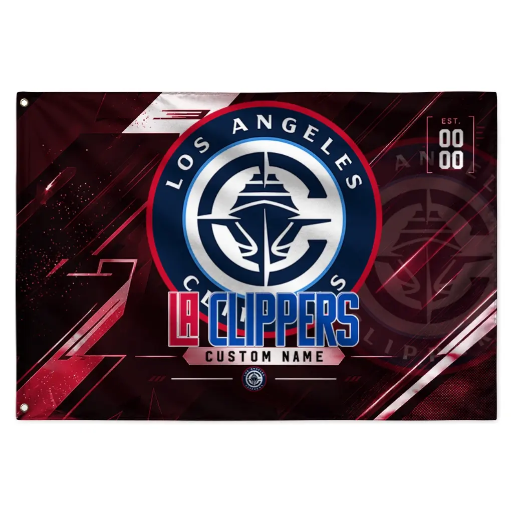 Los Angeles Clippers House Flag Custom Speed Slashes Red Best Selling Los Angeles Clippers House Flag Custom Speed Slashes Red Best Selling