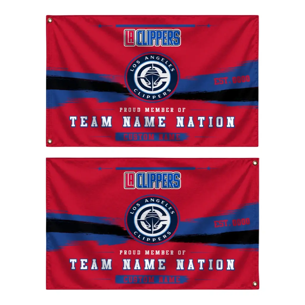 Los Angeles Clippers House Flag Customized Brushed Streaks Red Fashion Forward Los Angeles Clippers House Flag Customized Brushed Streaks Red Fashion Forward