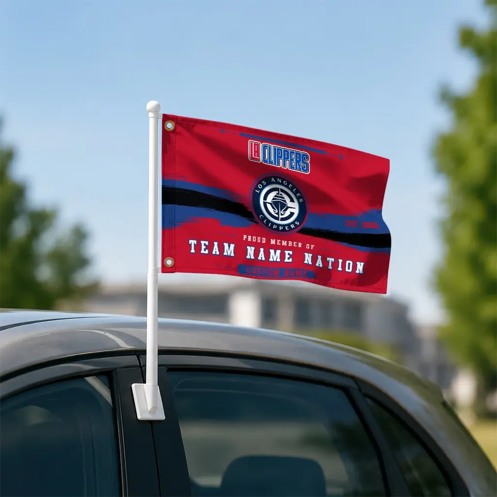 Los Angeles Clippers House Flag Customized Brushed Streaks Red Latest Model Los Angeles Clippers House Flag Customized Brushed Streaks Red Latest Model