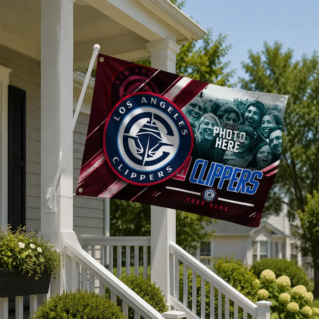 Los Angeles Clippers House Flag Personalized Diagonal Stripes Red New Arrival Los Angeles Clippers House Flag Personalized Diagonal Stripes Red New Arrival