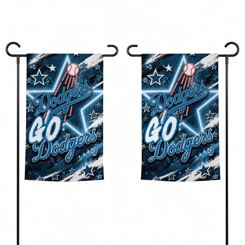 Los Angeles Dodgers Garden Flag Customized Glowing Star Blue Fashion Forward Los Angeles Dodgers Garden Flag Customized Glowing Star Blue Fashion Forward