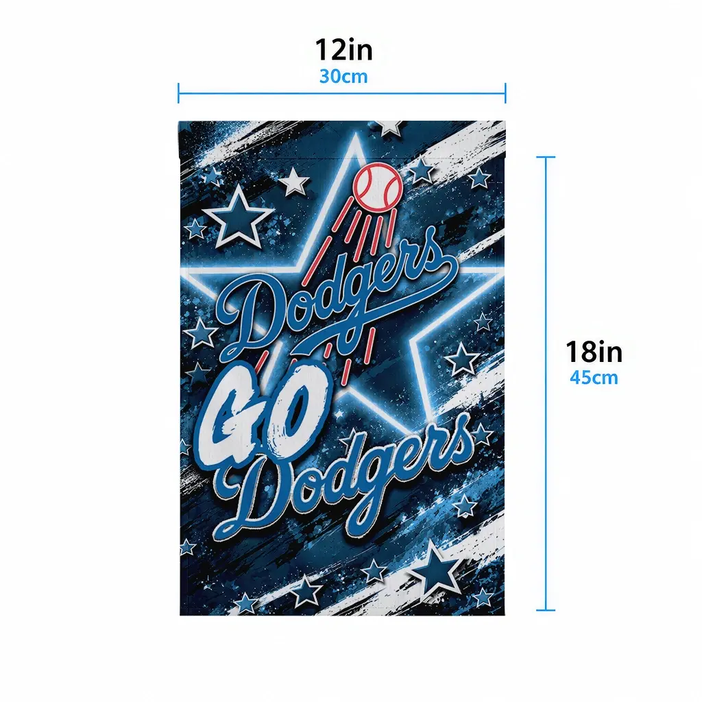 Los Angeles Dodgers Garden Flag Customized Glowing Star Blue High Quality Los Angeles Dodgers Garden Flag Customized Glowing Star Blue High Quality