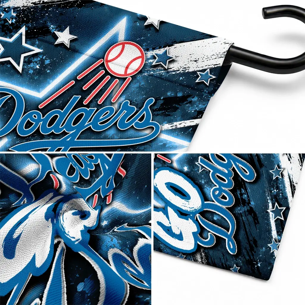 Los Angeles Dodgers Garden Flag Customized Glowing Star Blue Latest Model Los Angeles Dodgers Garden Flag Customized Glowing Star Blue Latest Model