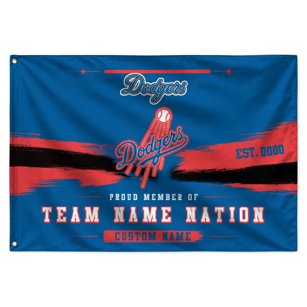 Los Angeles Dodgers House Flag Custom Brushed Streaks Blue Best Selling Los Angeles Dodgers House Flag Custom Brushed Streaks Blue Best Selling