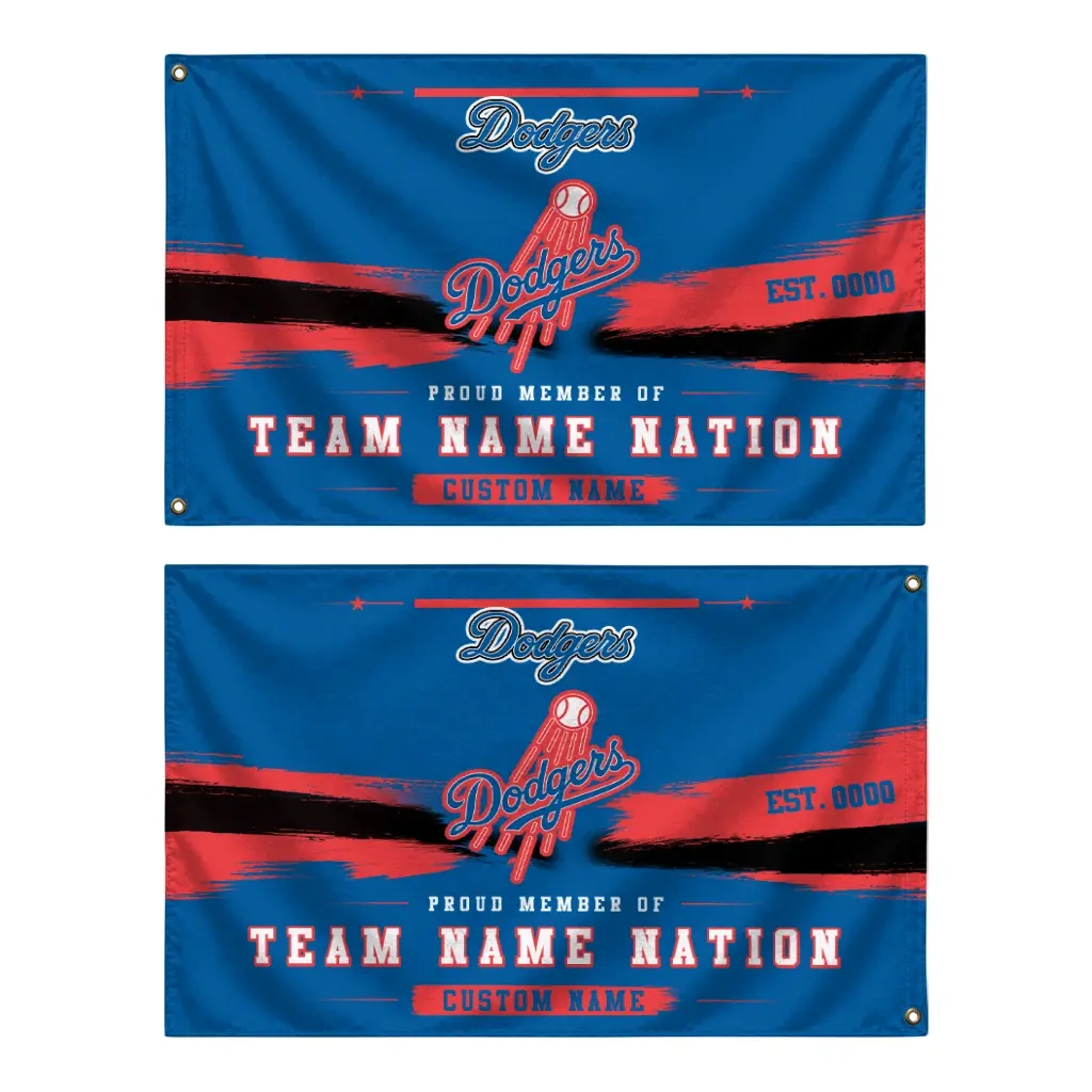 Los Angeles Dodgers House Flag Custom Brushed Streaks Blue Fashion Forward Los Angeles Dodgers House Flag Custom Brushed Streaks Blue Fashion Forward