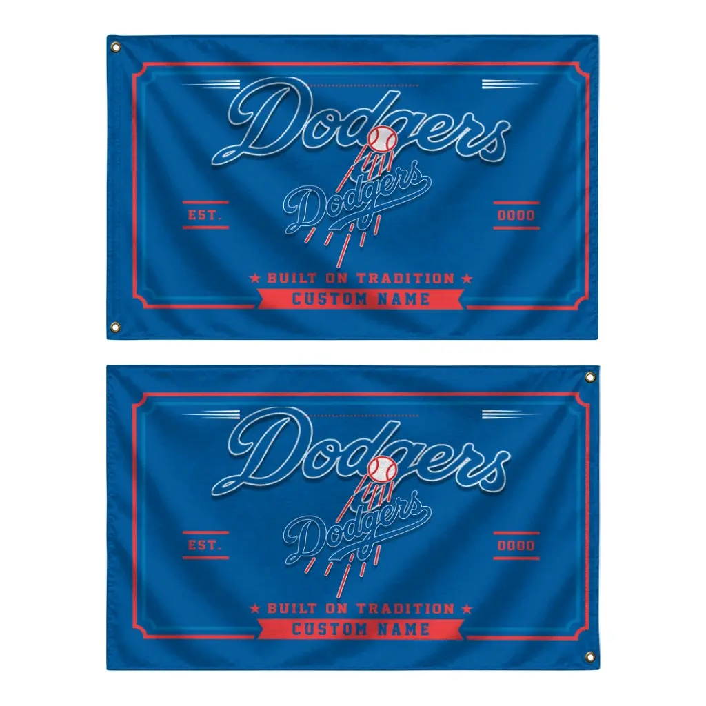 Los Angeles Dodgers House Flag Custom Ornate Border Blue Fashion Forward Los Angeles Dodgers House Flag Custom Ornate Border Blue Fashion Forward