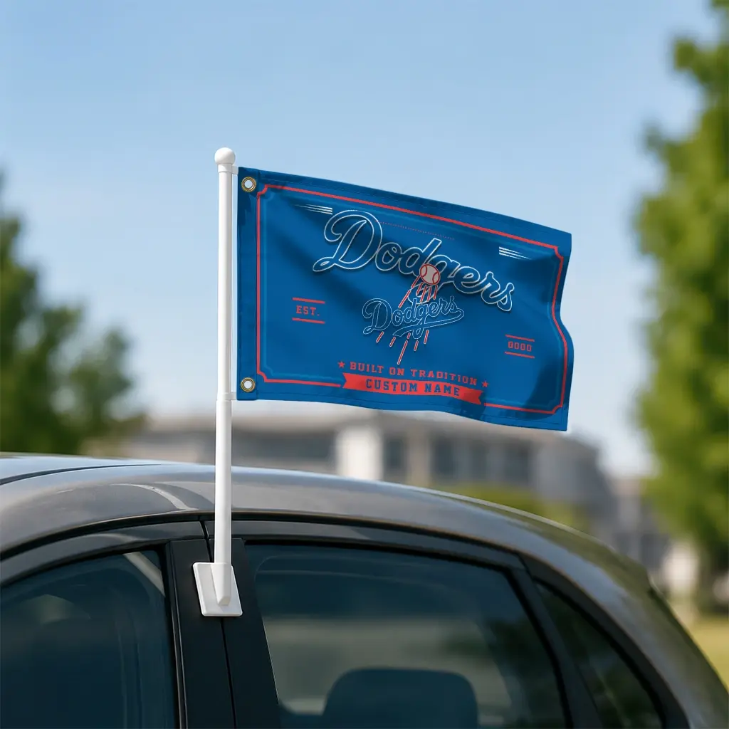 Los Angeles Dodgers House Flag Custom Ornate Border Blue Latest Model Los Angeles Dodgers House Flag Custom Ornate Border Blue Latest Model