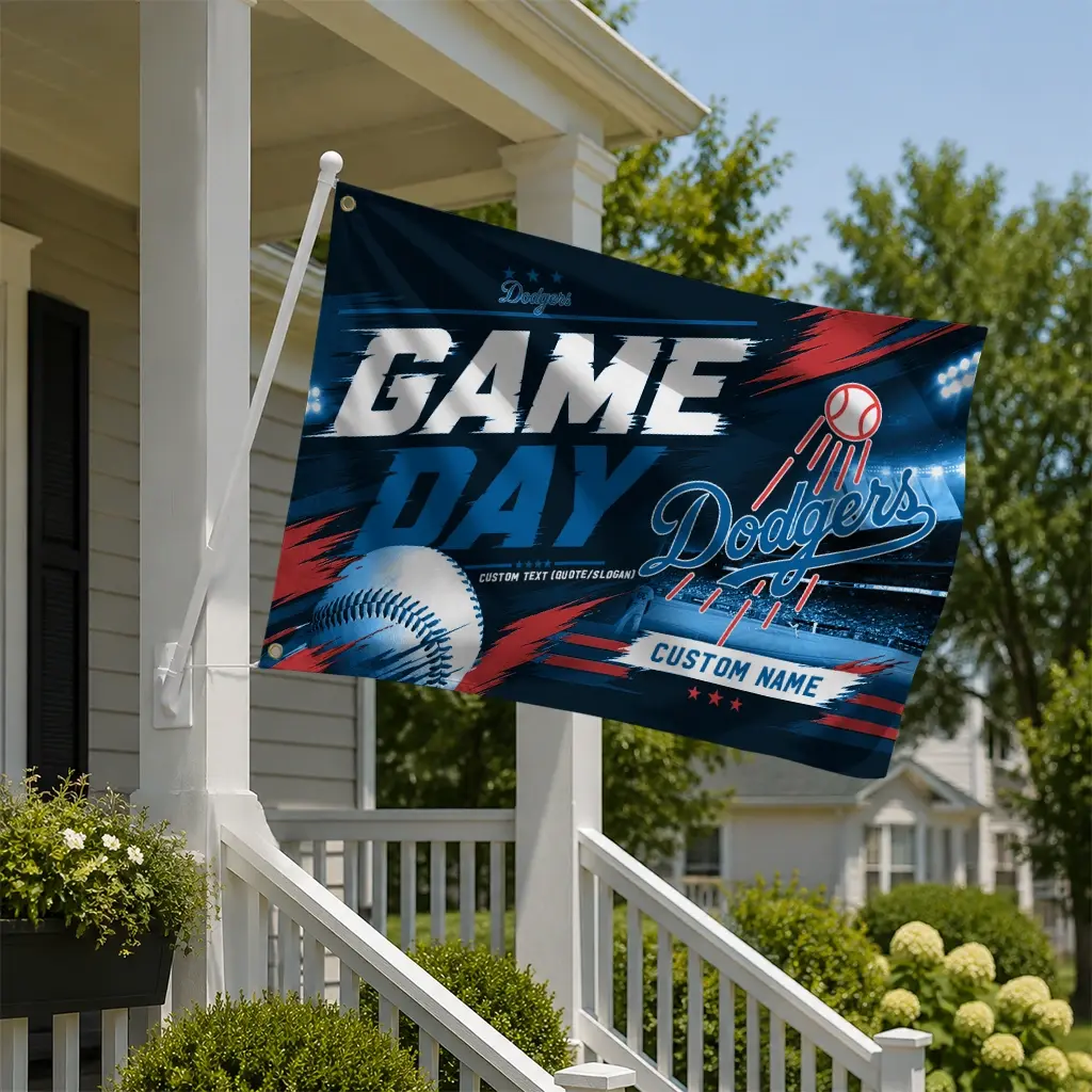 Los Angeles Dodgers House Flag Custom Tech Panels Blue New Arrival Los Angeles Dodgers House Flag Custom Tech Panels Blue New Arrival
