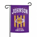 Los Angeles Lakers Garden Flag Customized Distressed Stripes Purple Best Selling