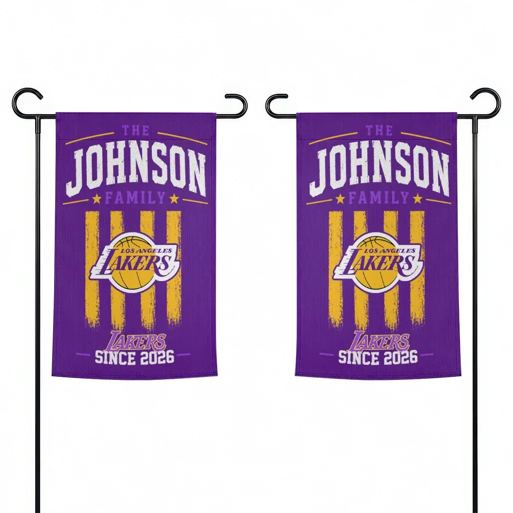 Los Angeles Lakers Garden Flag Customized Distressed Stripes Purple Fashion Forward Los Angeles Lakers Garden Flag Customized Distressed Stripes Purple Fashion Forward