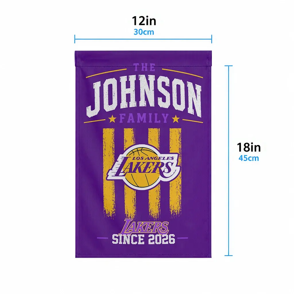 Los Angeles Lakers Garden Flag Customized Distressed Stripes Purple High Quality Los Angeles Lakers Garden Flag Customized Distressed Stripes Purple High Quality