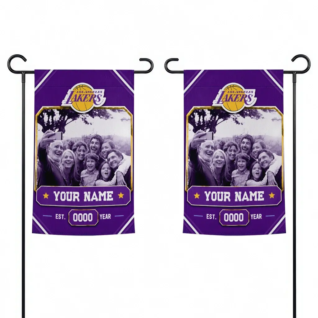 Los Angeles Lakers Garden Flag Customized Photo Frame Purple Fashion Forward Los Angeles Lakers Garden Flag Customized Photo Frame Purple Fashion Forward