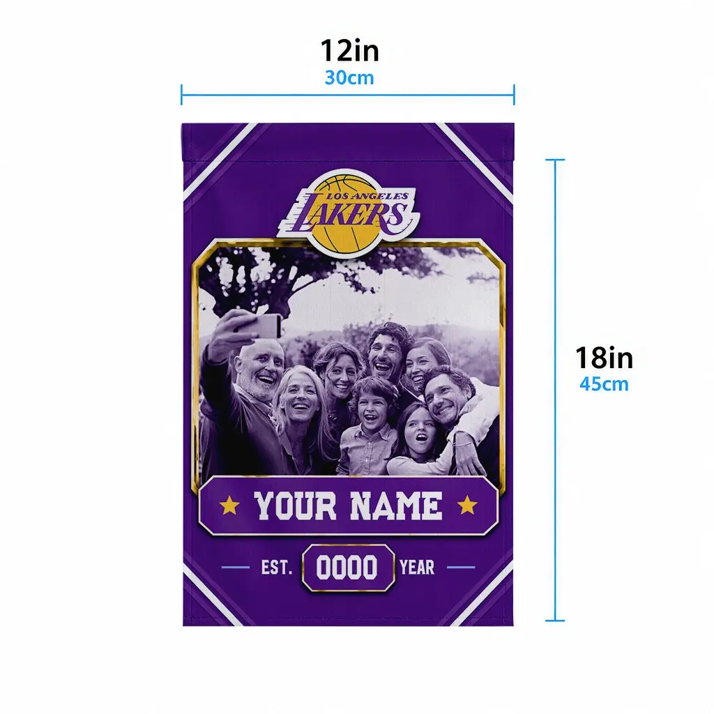 Los Angeles Lakers Garden Flag Customized Photo Frame Purple High Quality Los Angeles Lakers Garden Flag Customized Photo Frame Purple High Quality