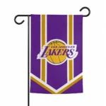 Los Angeles Lakers Garden Flag Personalized Chevron Stripes Purple Best Selling
