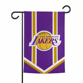 Los Angeles Lakers Garden Flag Personalized Chevron Stripes Purple Best Selling