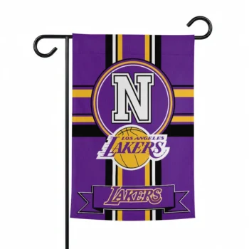 Los Angeles Lakers Garden Flag Personalized Circle Medallion Purple Best Selling